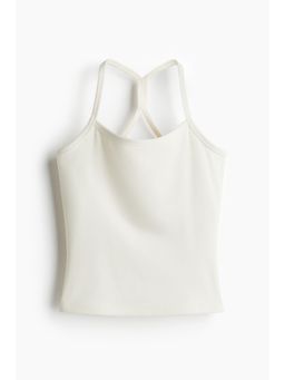 H&M MOVE - Integral-Bra Sports Strappy Top With Soft move White