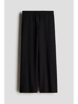 H&M - Girls Black Textu Jersey Trousers