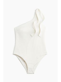 H&M - Women White Padded-Cup One-Shoulder Swimsuit