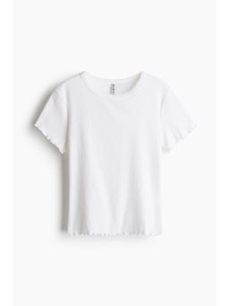 H&M - Women White Overlock-Detail T-Shirt