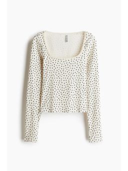 H&M - Girls Black Picot-Trimmed Cotton Top