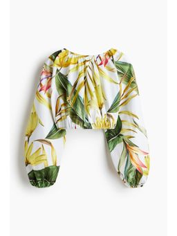 H&M - Women White Cropped Poplin Blouse