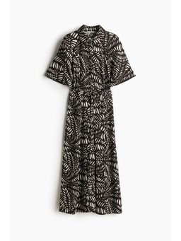 H&M - Women Brown Tie-Belt Shirt Dress