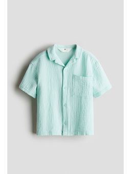 H&M - Boys Turquoise Cotton Muslin Resort Shirt