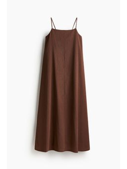 H&M - Women Brown Crinkled Strappy Dress