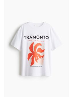 H&M - Women White Printed T-Shirt