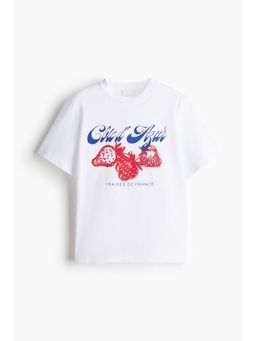 H&M - Women White Printed T-Shirt