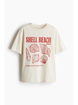 H&M - Boys Beige Printed T-Shirt