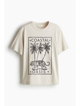 H&M - Boys Beige Printed T-Shirt