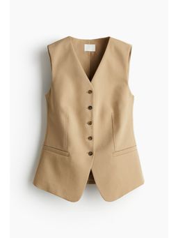 H&M - Women Beige Viscose-Blend Suit Waistcoat