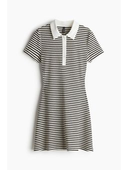 H&M - Women White Fla-Skirt Polo Dress