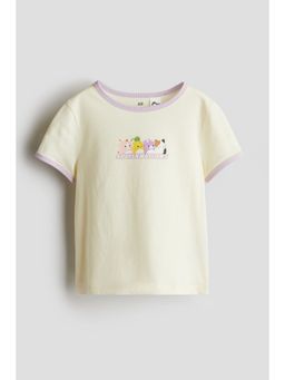 H&M - Girls White Printed Top