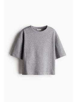 H&M - Women Grey Boxy Interlock T-Shirt