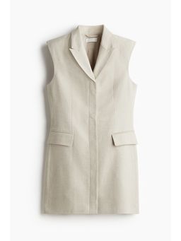 H&M - Women Beige Linen-Blend Blazer Dress