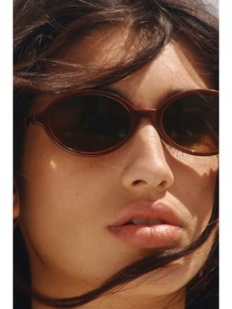 H&M - Women Red Oval Sunglasses