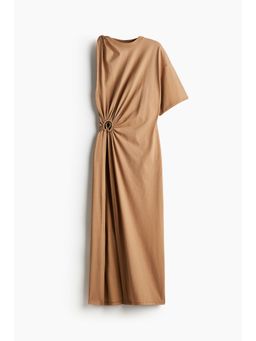 H&M - Women Beige Asymmetric T-Shirt Dress