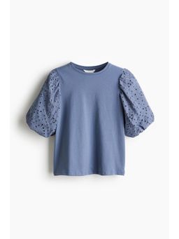 H&M - Women Blue Balloon-Sleeved Top