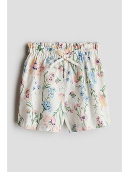 H&M - Girls White Paper Bag Shorts