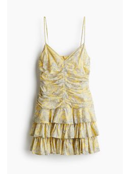 H&M - Women Yellow Tiered-Skirt Strappy Dress