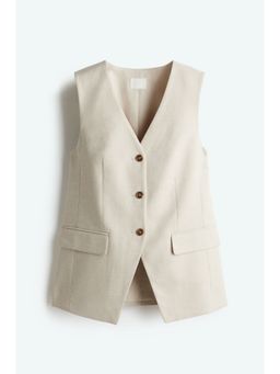 H&M - Women Beige Long Suit Waistcoat
