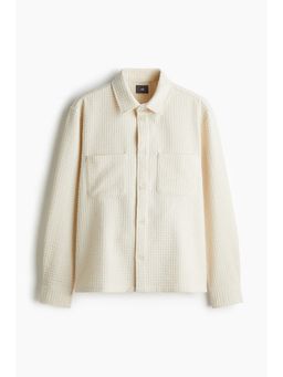 H&M - Men White Loose Fit Waffled Overshirt