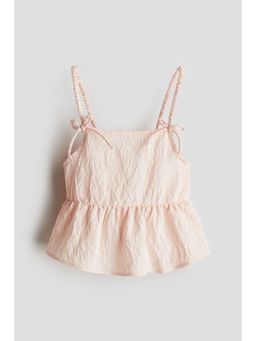 H&M - Girls Pink Bow-Detail Peplum Top