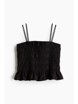 H&M - Women Black Smocked Strappy Top