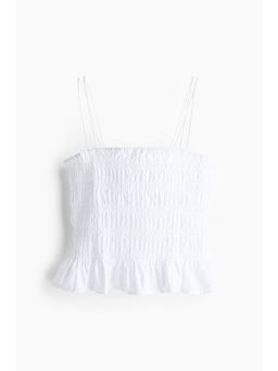 H&M - Women White Smocked Strappy Top