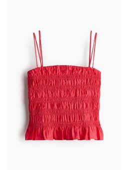 H&M - Women Pink Smocked Strappy Top