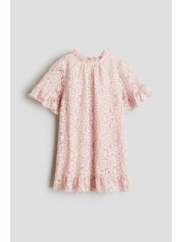 H&M - Girls White Frill-Trimmed Lace Dress