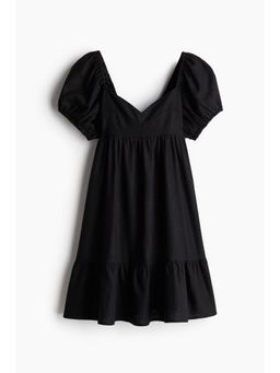 H&M - Women Black Puff-Sleeved Dress