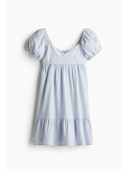 H&M - Women Blue Puff-Sleeved Dress