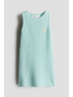 H&M - Girls Turquoise Textured Cotton Dress