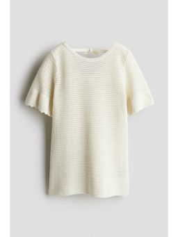 H&M - Girls White Crochet-Look Cotton Dress