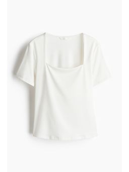 H&M - Women White Square-Neck Top
