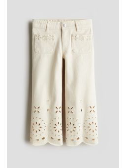 H&M - Girls White Broderie Anglaise Ankle Jeans