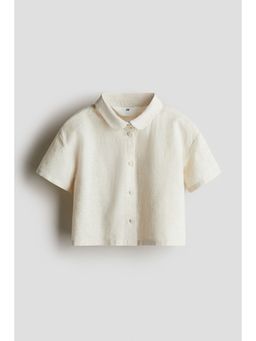H&M - Girls Beige Linen-Blend Blouse