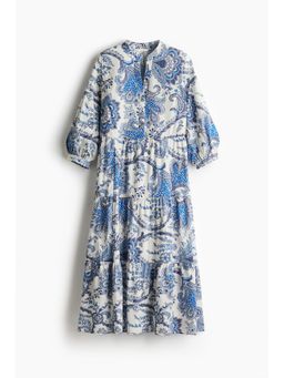 H&M - Women Blue Tie Midi Dress
