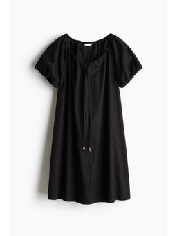 H&M - Women Black Drawstring-Neck Dress
