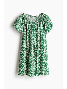 H&M - Women Green Drawstring-Neck Dress