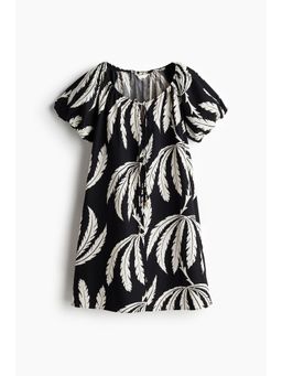 H&M - Women Black Drawstring-Neck Dress