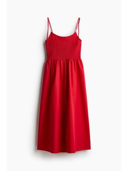 H&M - Women Black Tie-Strap Smocked Dress
