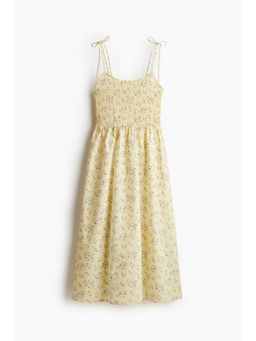 H&M - Women Black Tie-Strap Smocked Dress