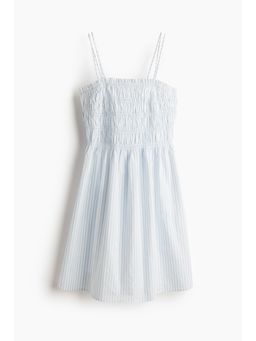 H&M - Women Black Smocked-Bodice Cotton Dress