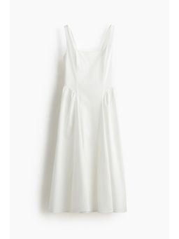 H&M - Women White Tie-Back Poplin Dress