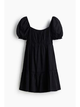 H&M - Women Black Frill-Trimmed Dress