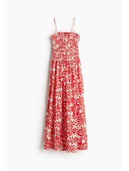 H&M - Women Red Smocked-Bodice Strappy Dress