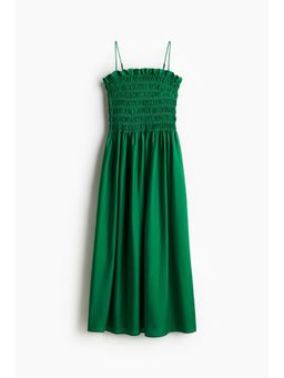 H&M - Women Green Smocked-Bodice Strappy Dress