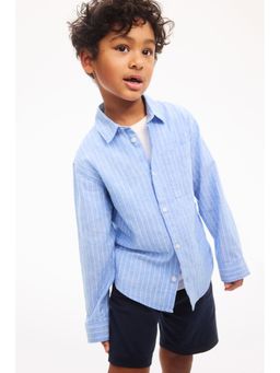 H&M - Boys Blue Linen-Blend Shirt