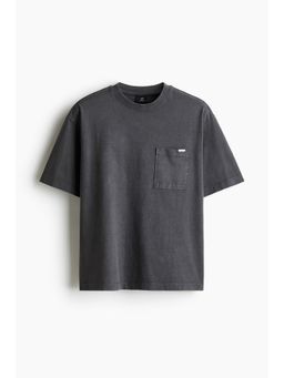 H&M - Men Beige Loose Fit Washed T-Shirt